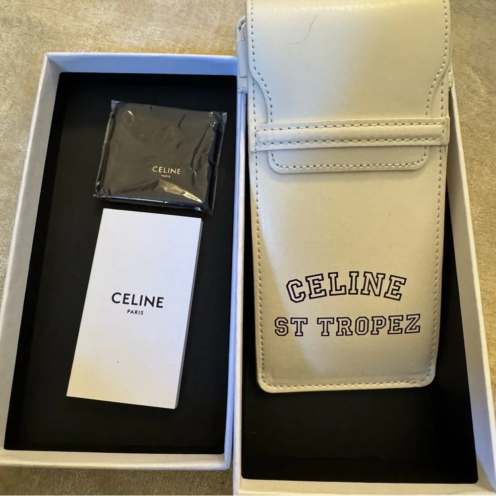 Celine St Tropez White Sunglasses Leather Case - Picture 2 of 5